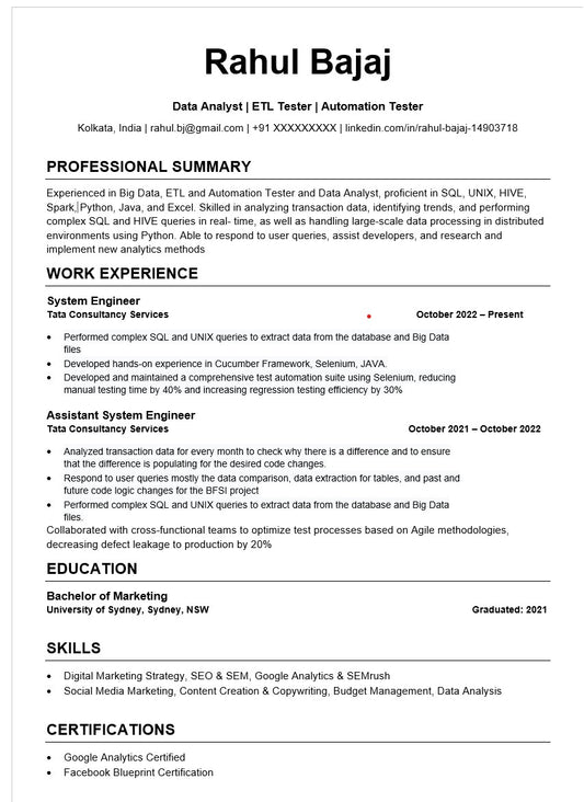 ATS-Friendly Resume